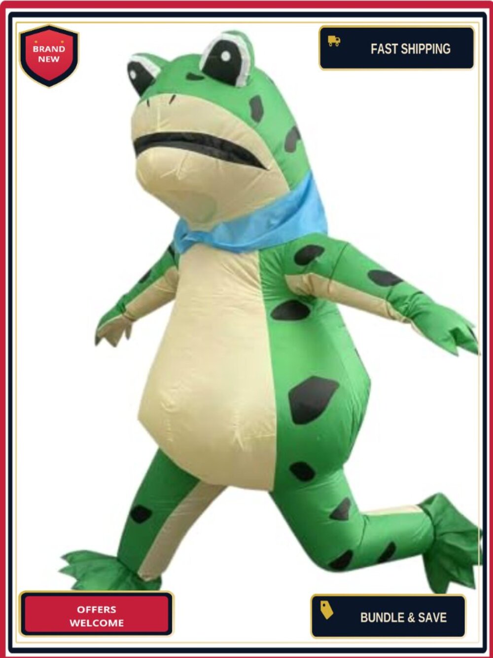 Unisex Adult Inflatable Frog Costume Blow Up Animal Suit Halloween Party